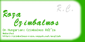 roza czimbalmos business card